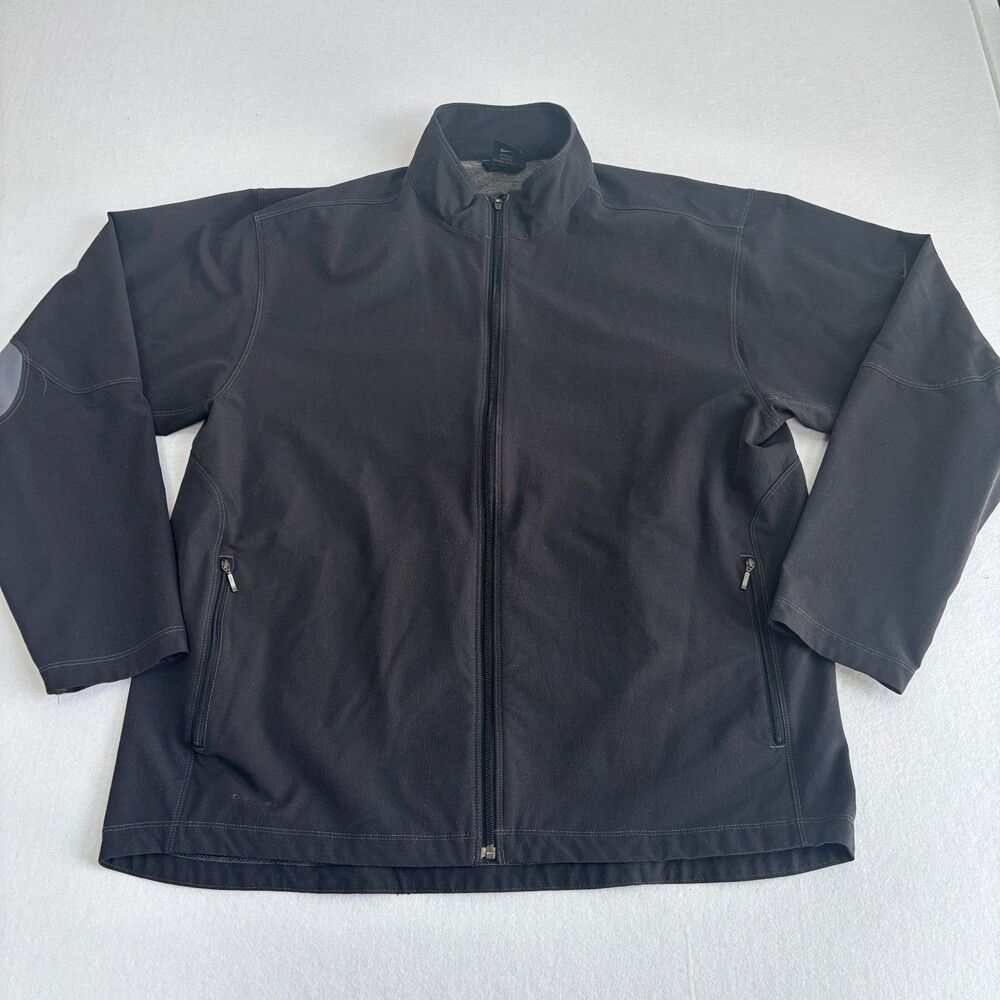 Nike Dri-Fit Wind Breaker Jacket Mens XL Black Gray Full Zip Lightweight